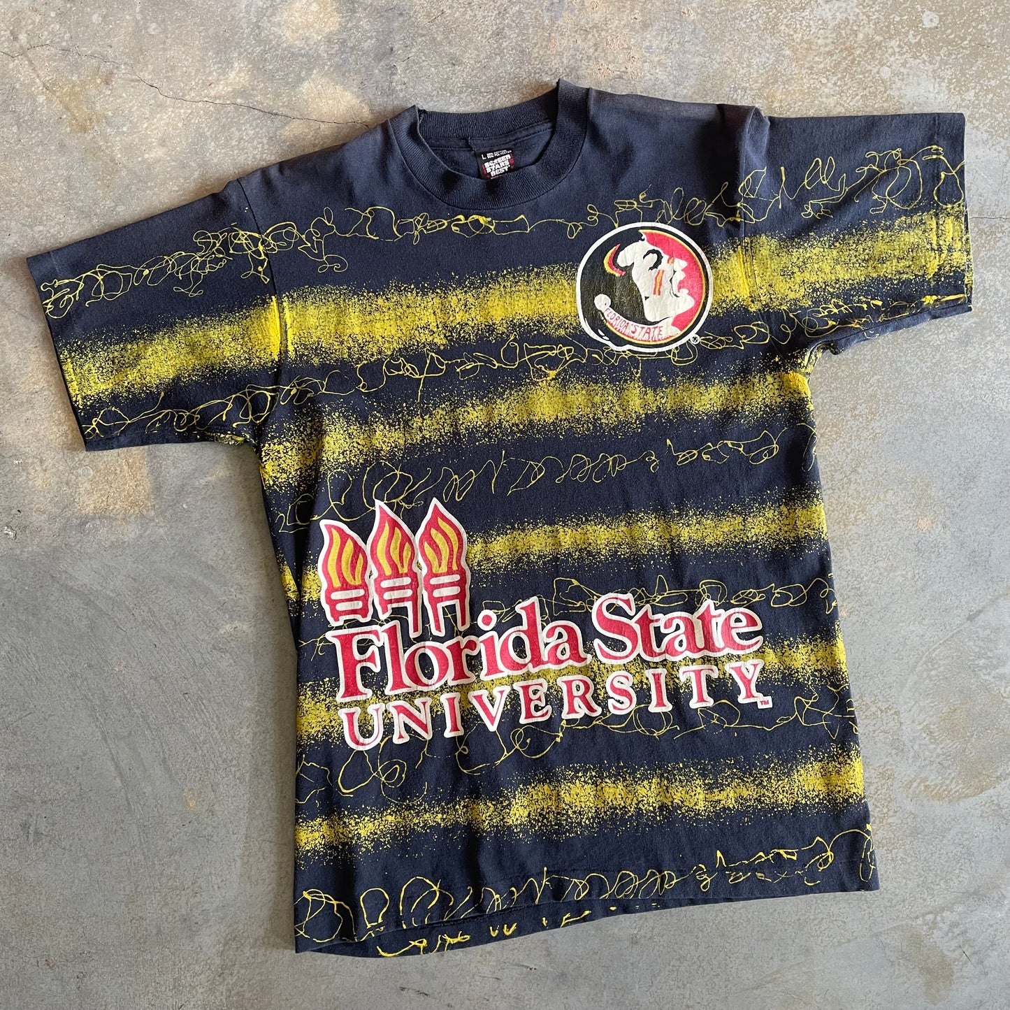 FSU Yellow Striped Paint Shirt