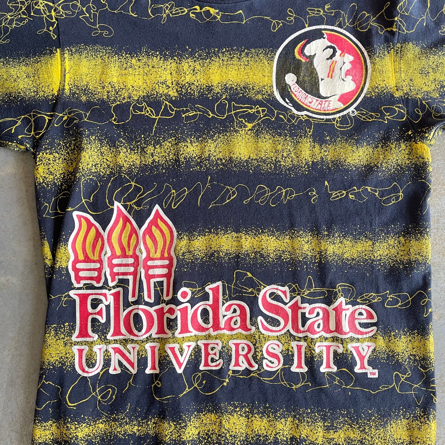 FSU Yellow Striped Paint Shirt