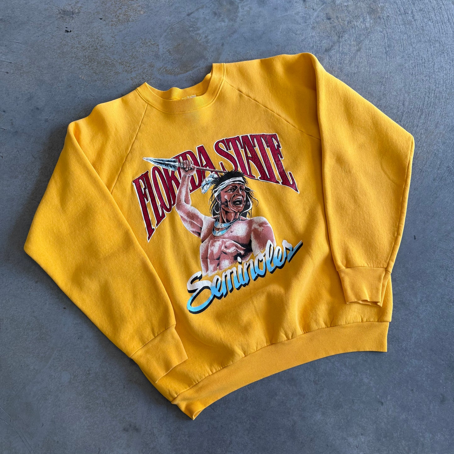 Yellow FSU Caricature Sweatshirt - Medium