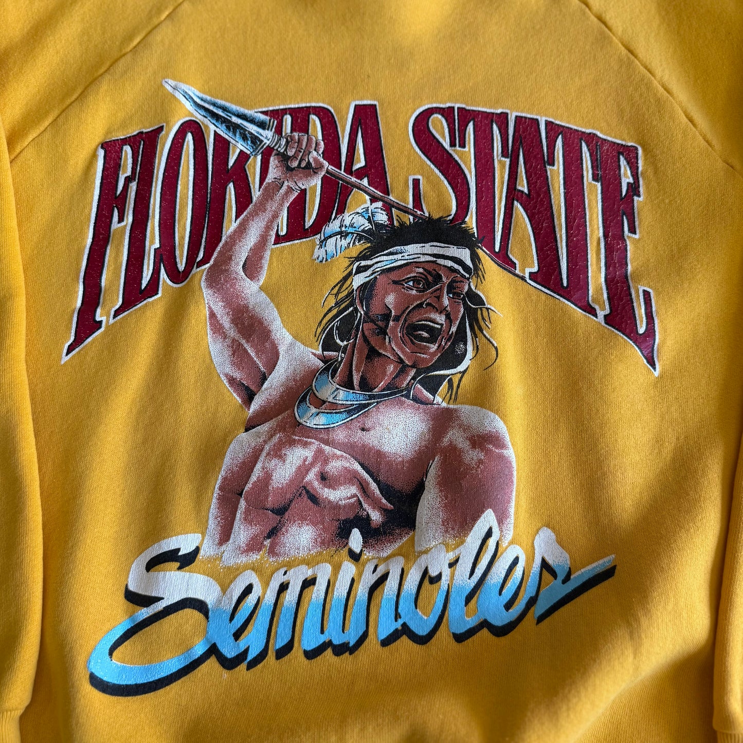 Yellow FSU Caricature Sweatshirt - Medium