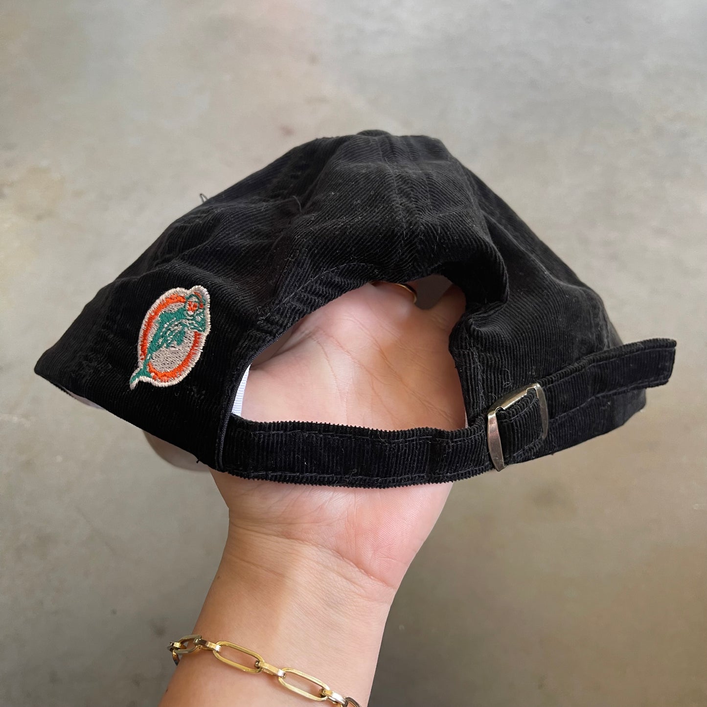dolphins Corduroy Black Hat