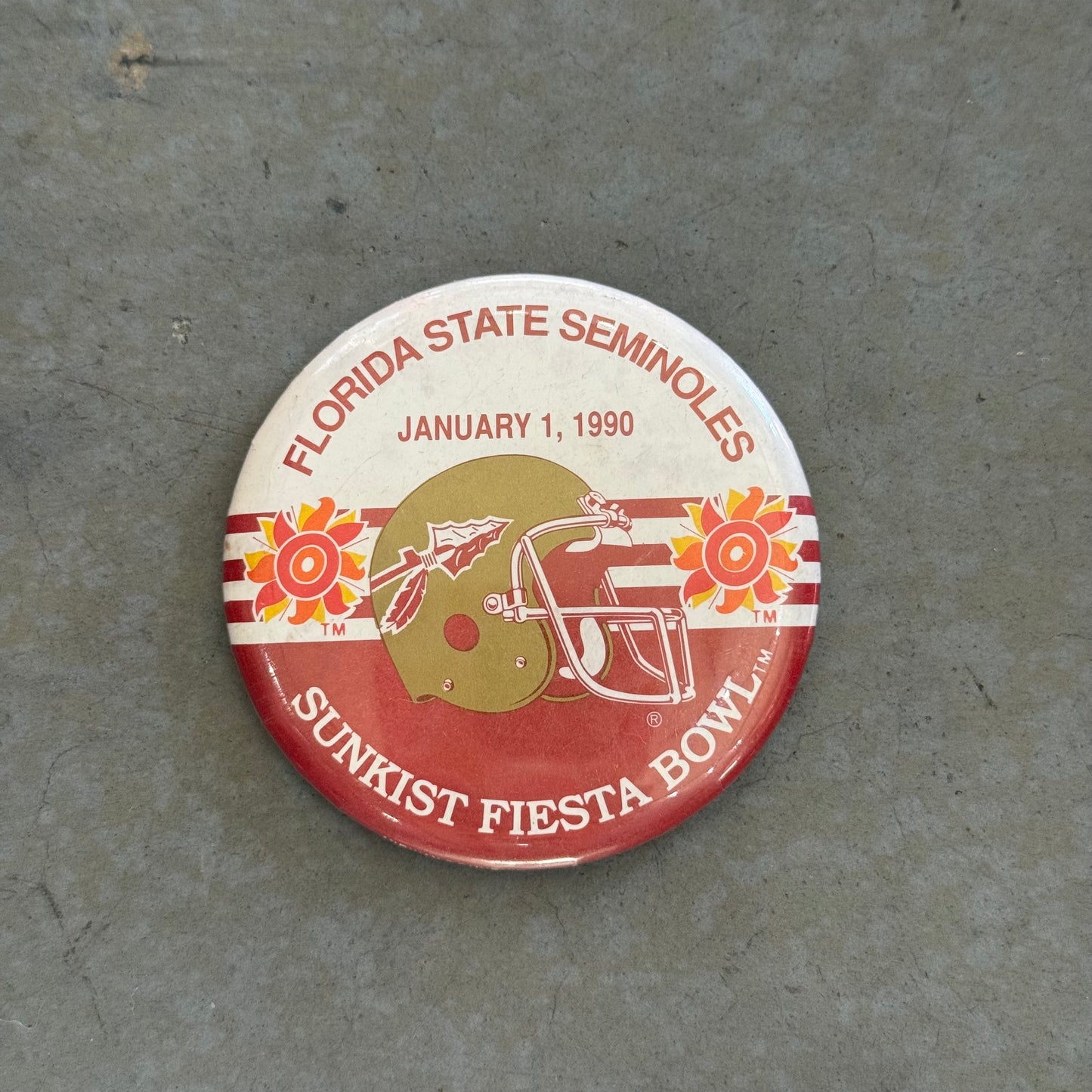 1990 Florida State Fiesta Bowl Pinback Button