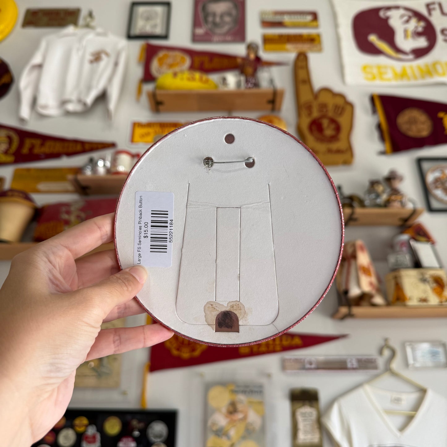 Large Florida State Seminoles Pinback Button