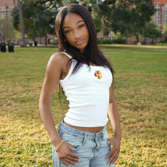 Florida State "FS" White Tank