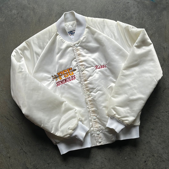 White Chalkline Satin Jacket - S