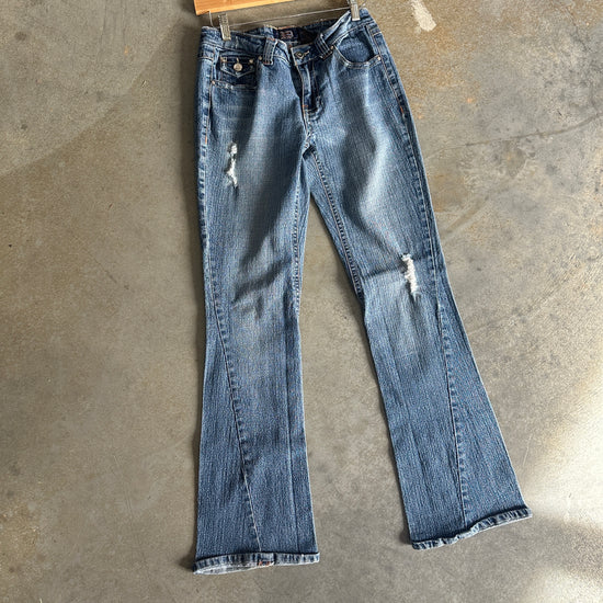 Y2K Crest Jeans - 27x31