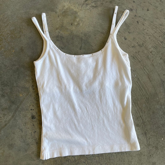 White Bedazzled Double Strap Tank Top