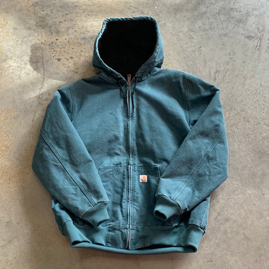 Hooded Turquoise Carhartt Jacket - M