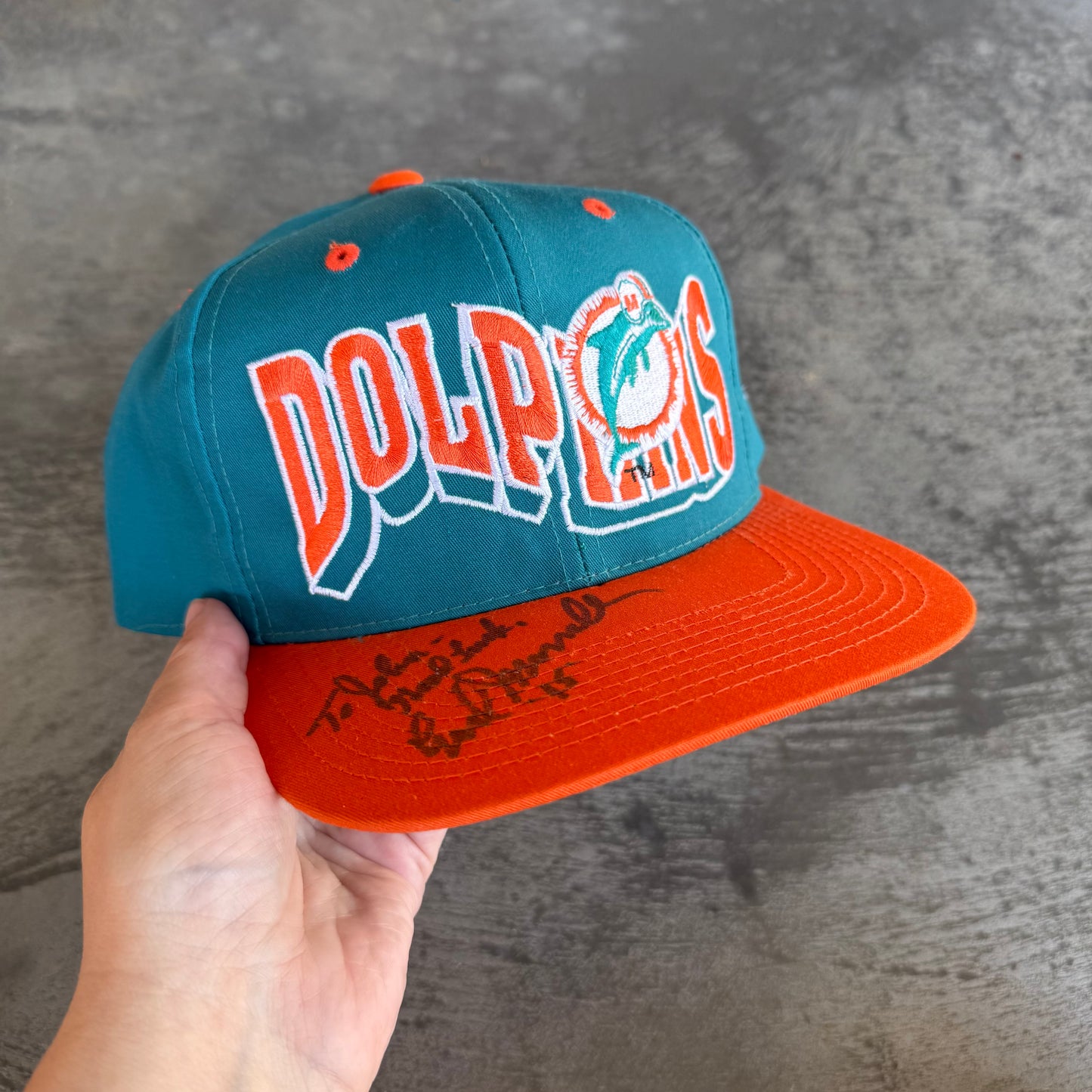 Dolphins Big Logo Signed Brim Hat