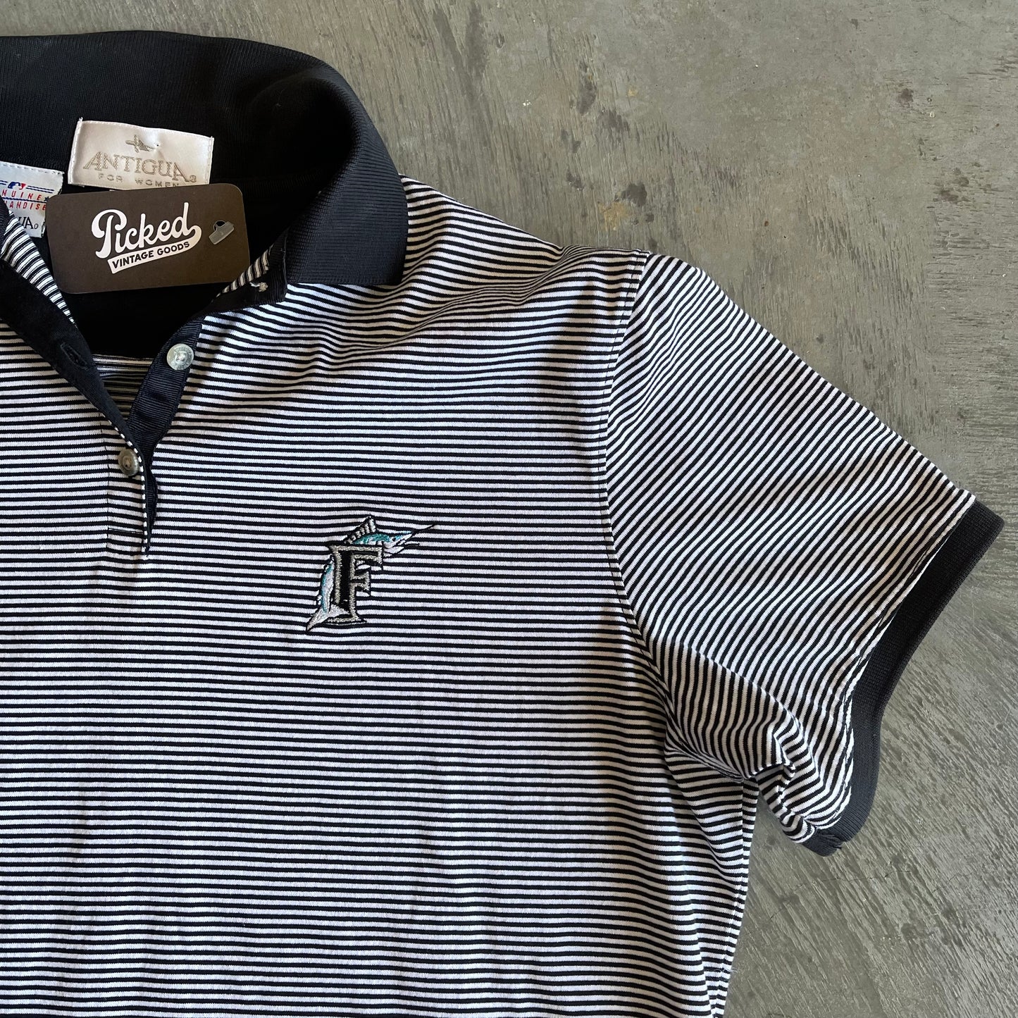 B&W Florida Marlins Women's Polo