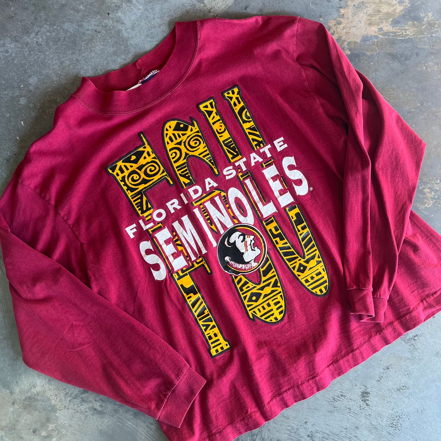 FSU Bike Swirl Print L/S- L