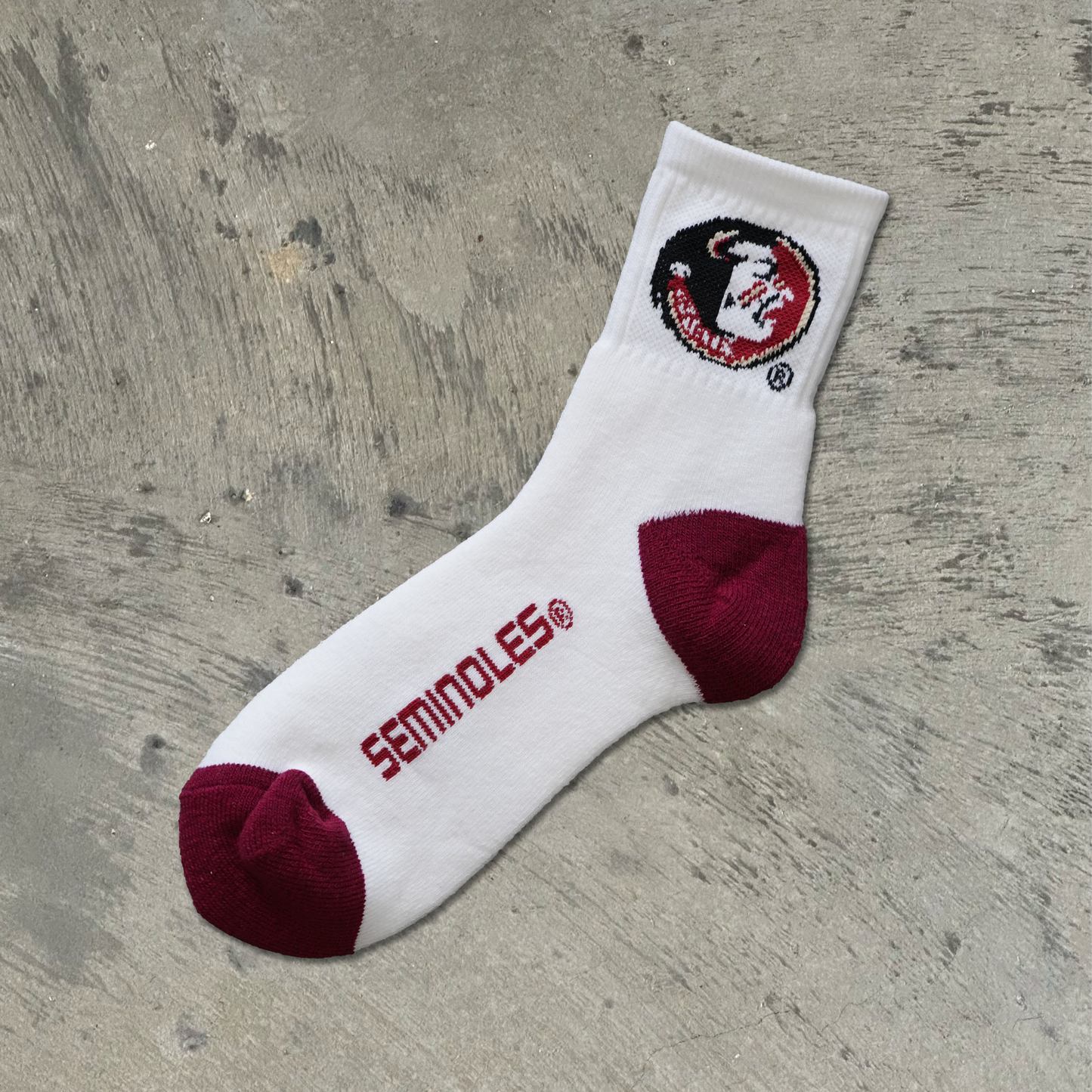 Knit White Old Logo FSU Ankle Socks