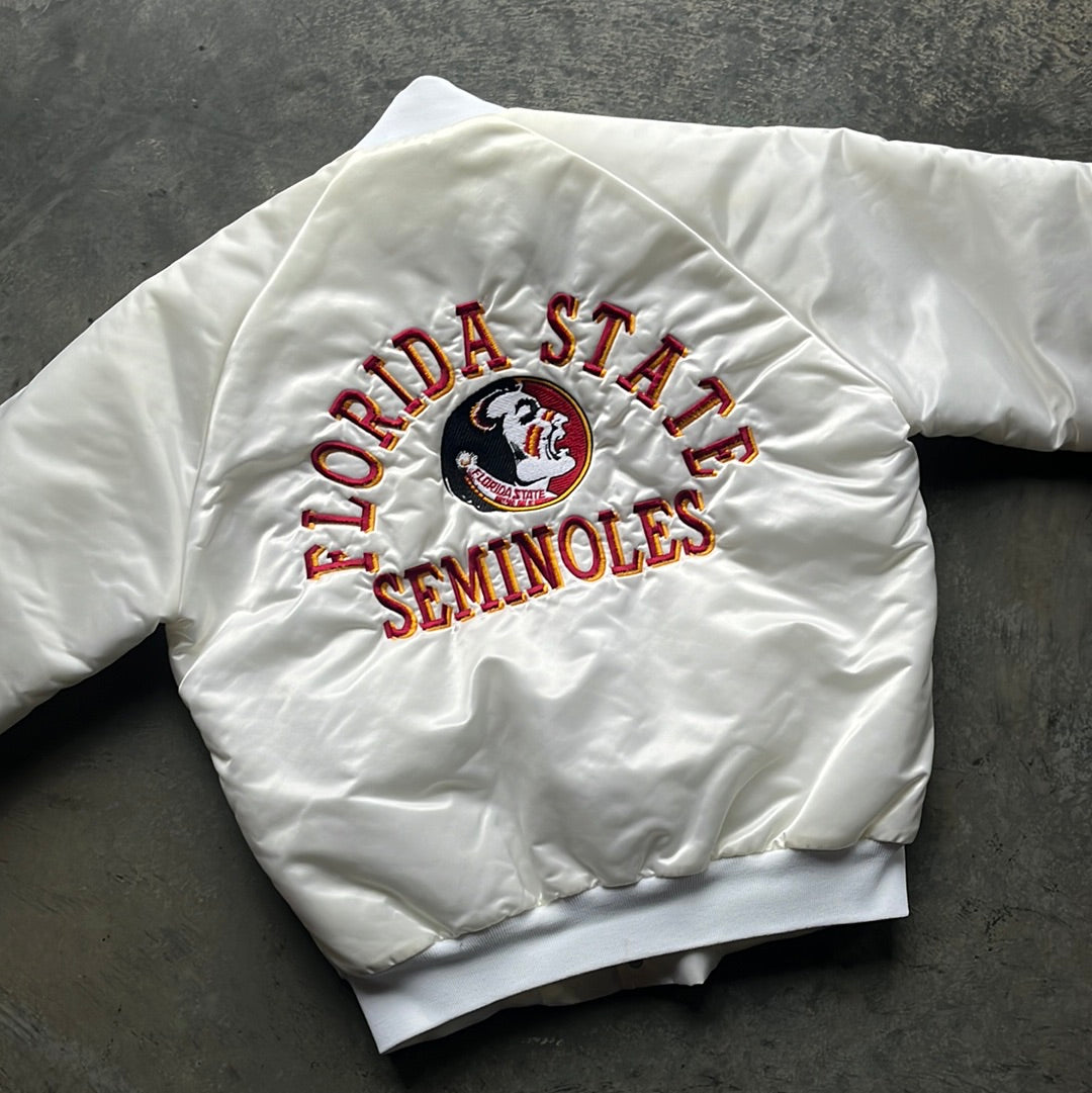 White Chalkline Satin Jacket - S