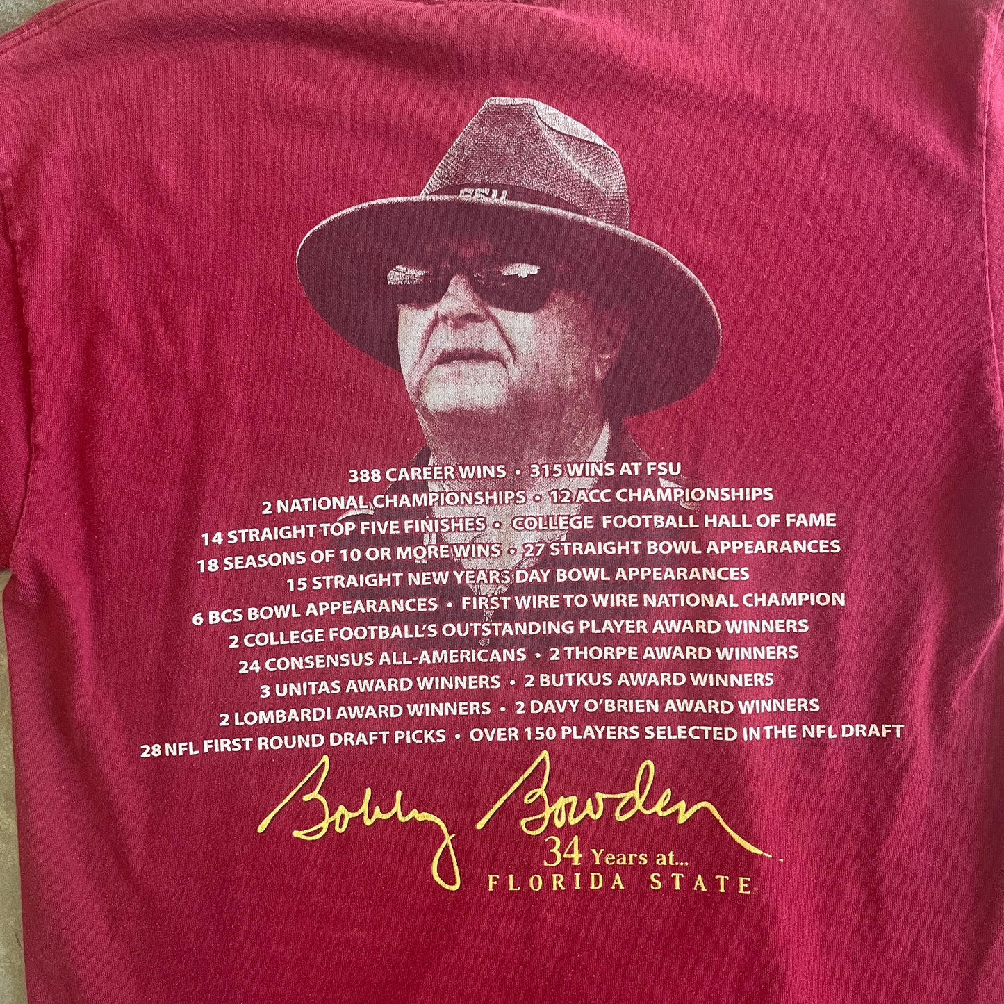 FSU Bobby Bowden Shirt - M