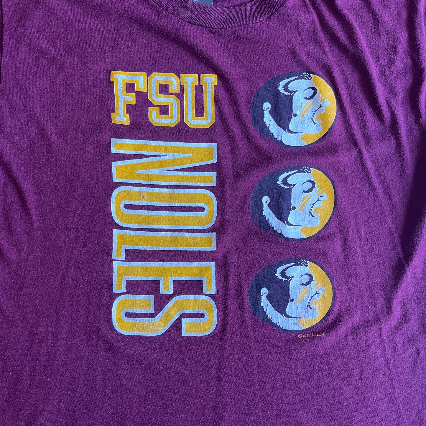 1991 FSU Tri-Seminole Garnet Shirt