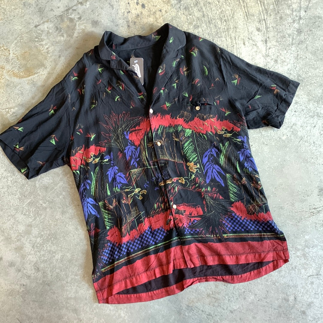 Black Hawaiian Shirt - M