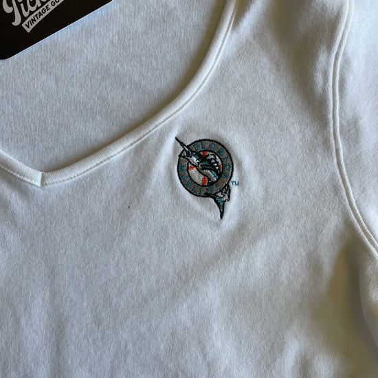White Florida Marlins Women's LS Shirt