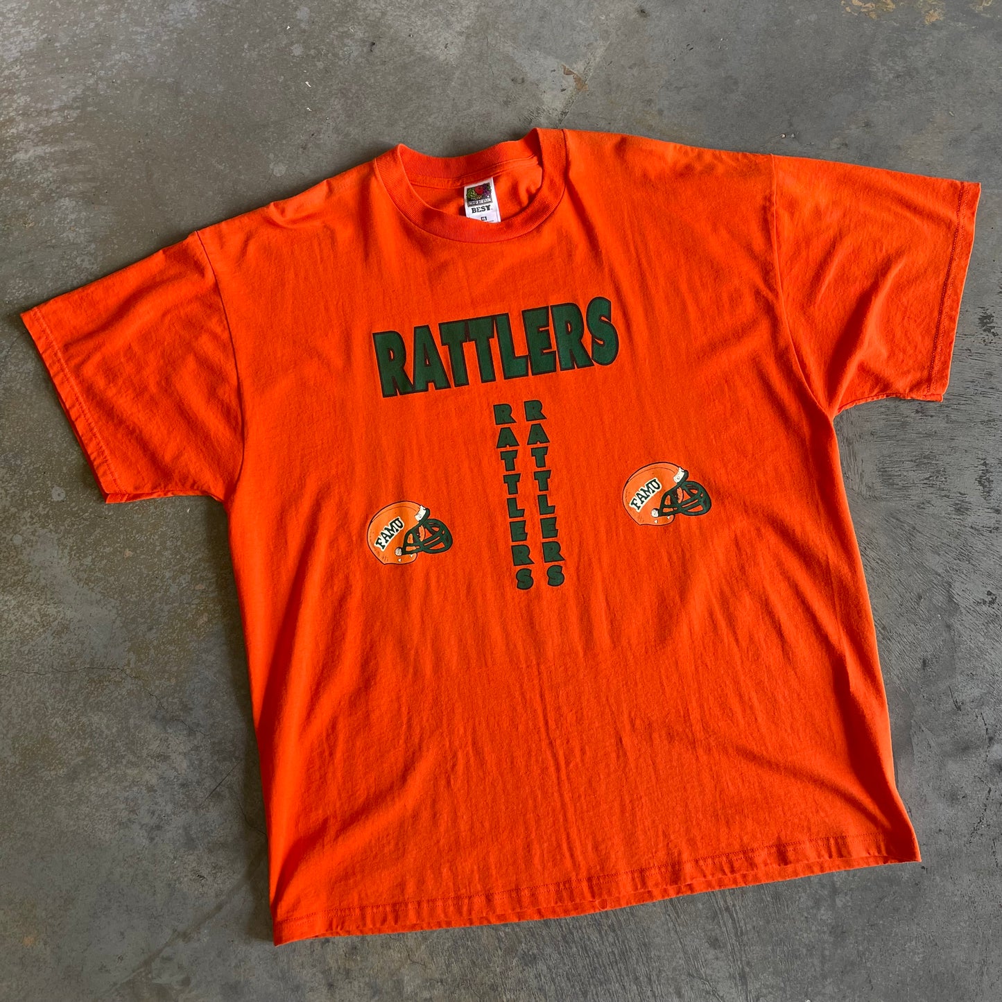 Rattlers Spell Out Helmet Shirt (Orange)- XL