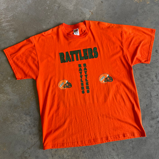 Rattlers Spell Out Helmet Shirt (Orange)- XL