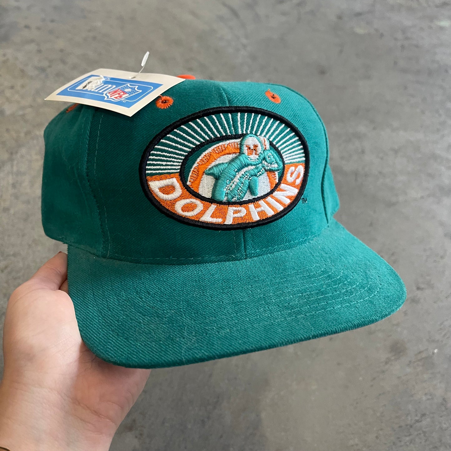 Dolphins Puffy Print Logo Hat