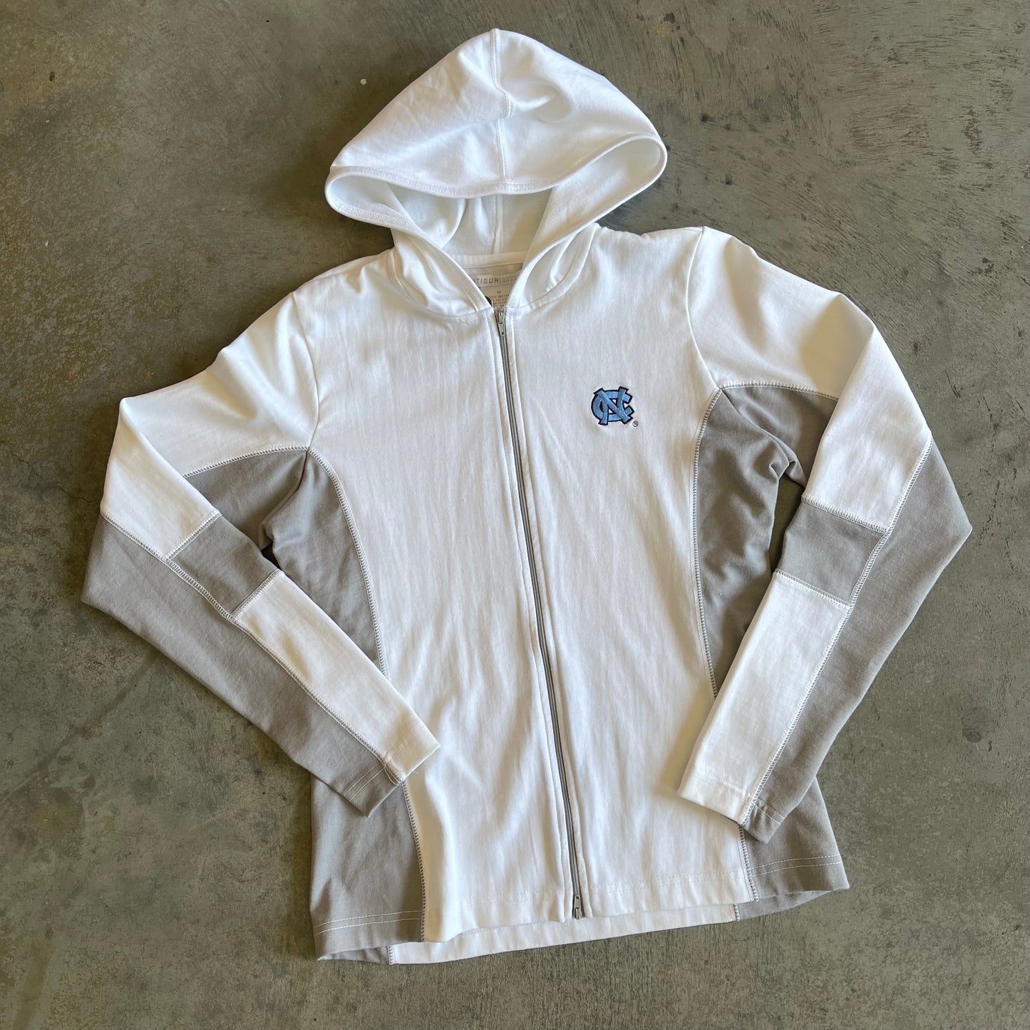 White & Grey Women's UNC Zip Up