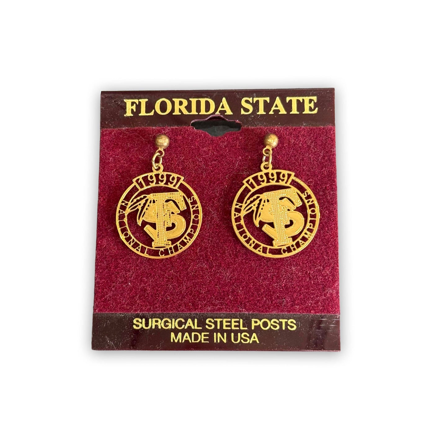 FSU 1999 National Champ "FS" Post Earrings