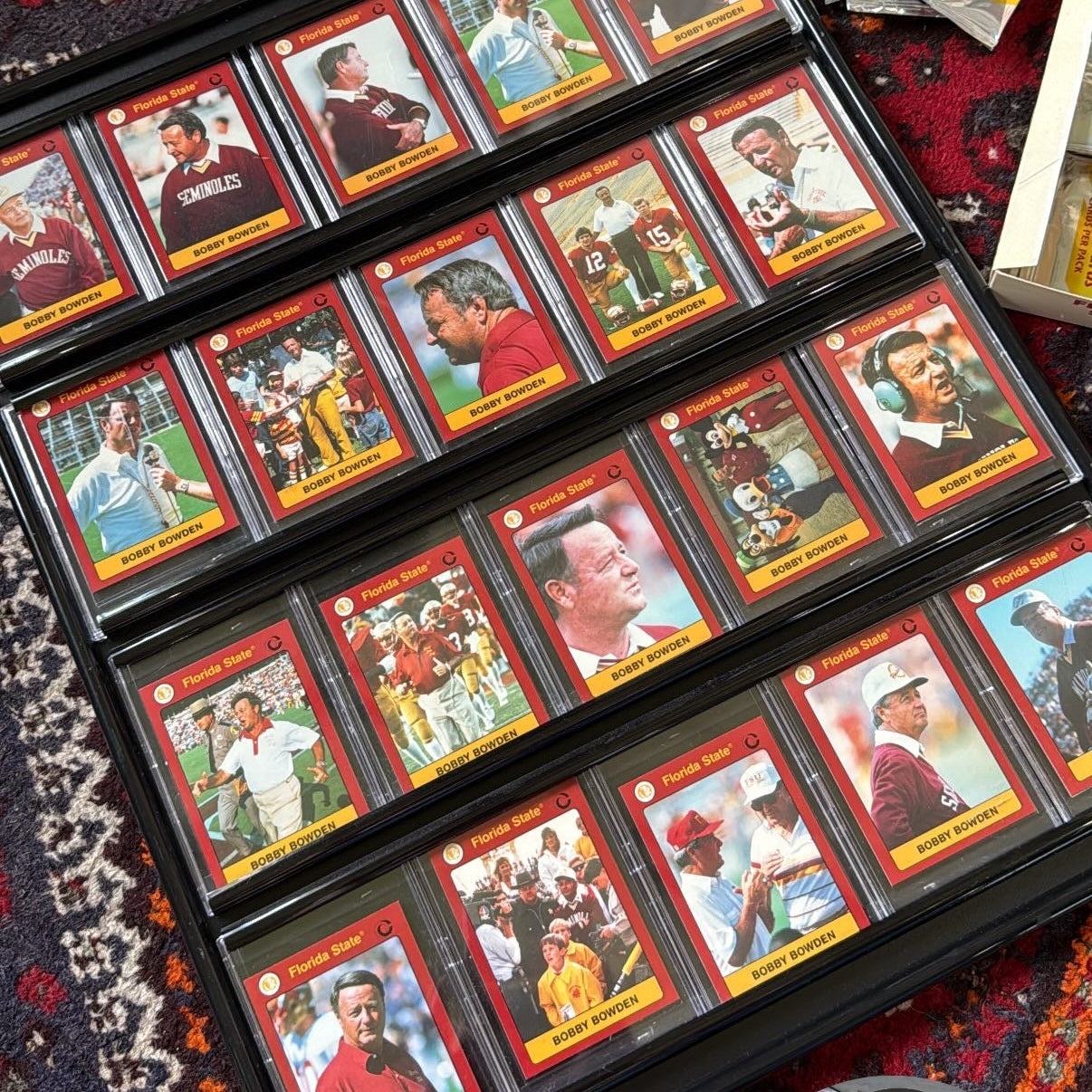 Framed Bobby Bowden Trading Cards Frame