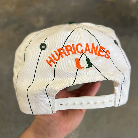 Load image into Gallery viewer, Miami Hurricanes Pinstripe Hat
