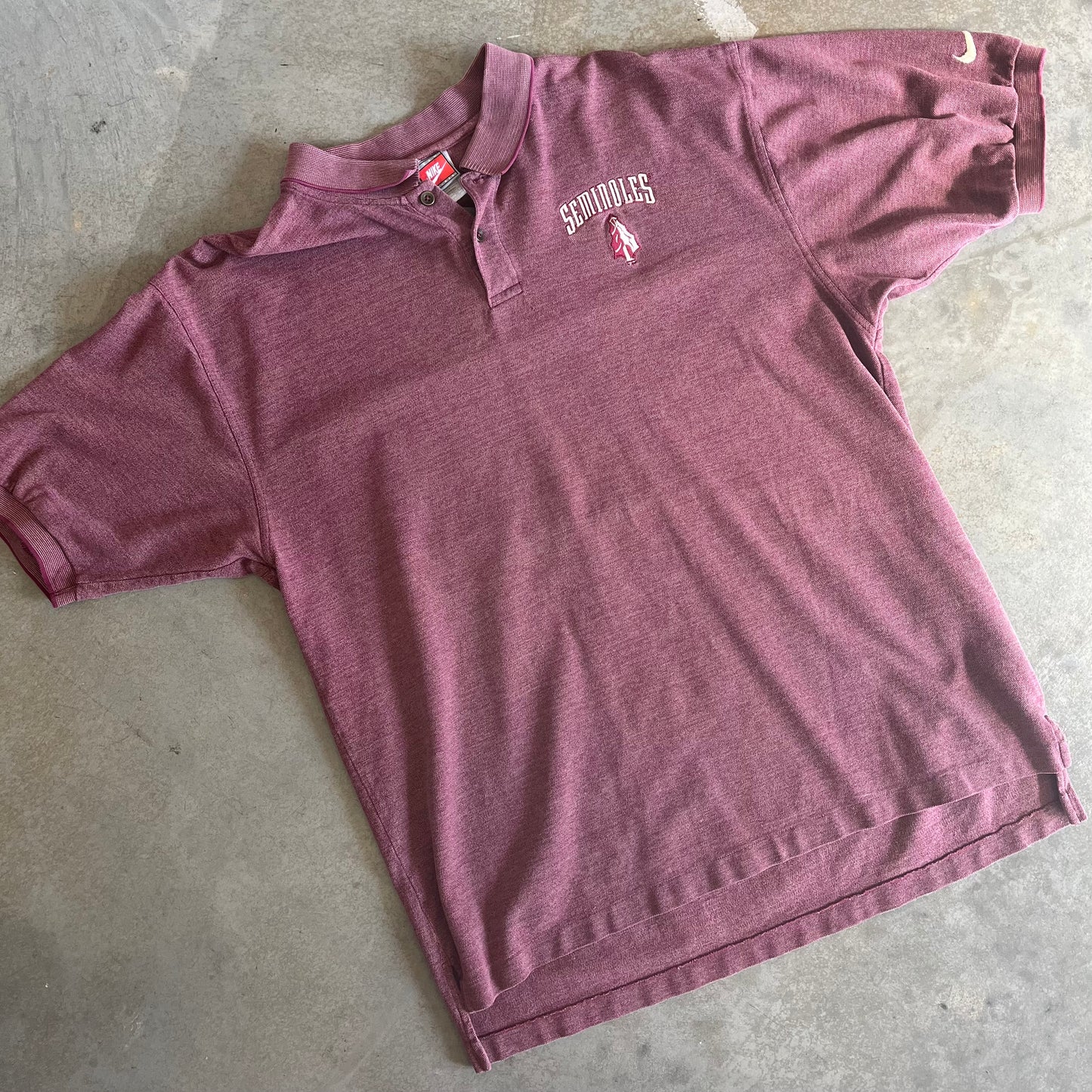 FSU Faded Garnet Nike Polo - L