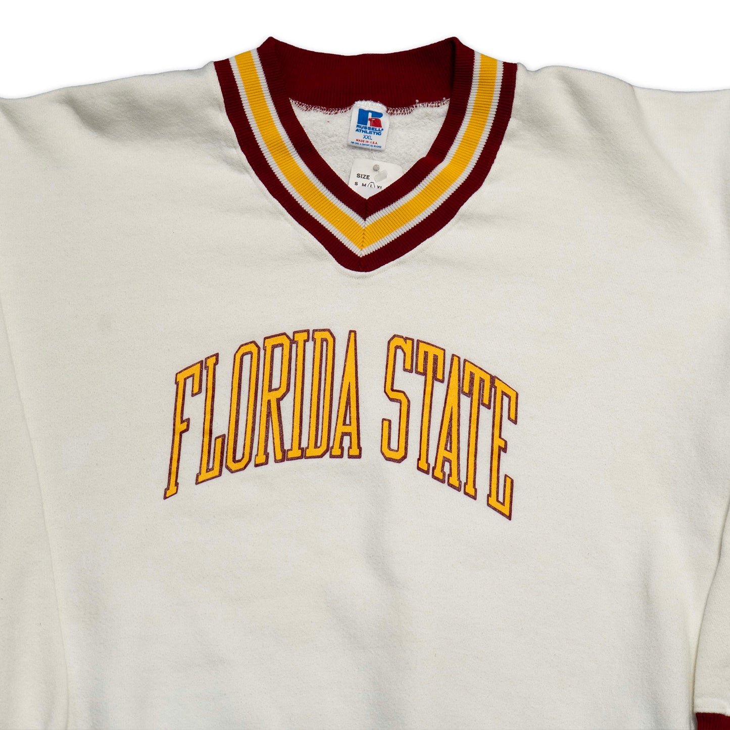 FSU White Russell Atheltic Varsity Sweatshirt