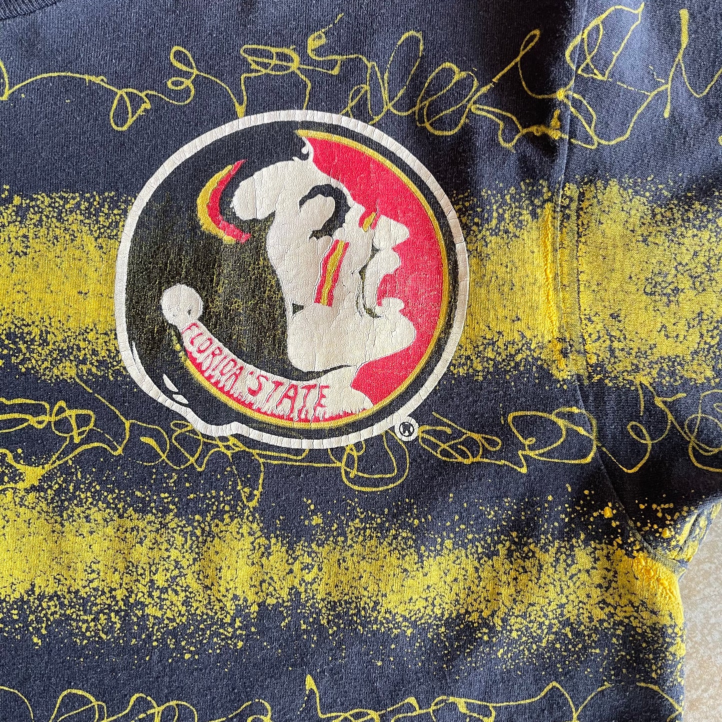 FSU Yellow Striped Paint Shirt