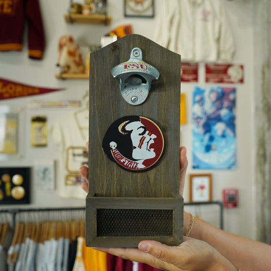 Old Logo Mounted Bottle Opener - Gray/Wood