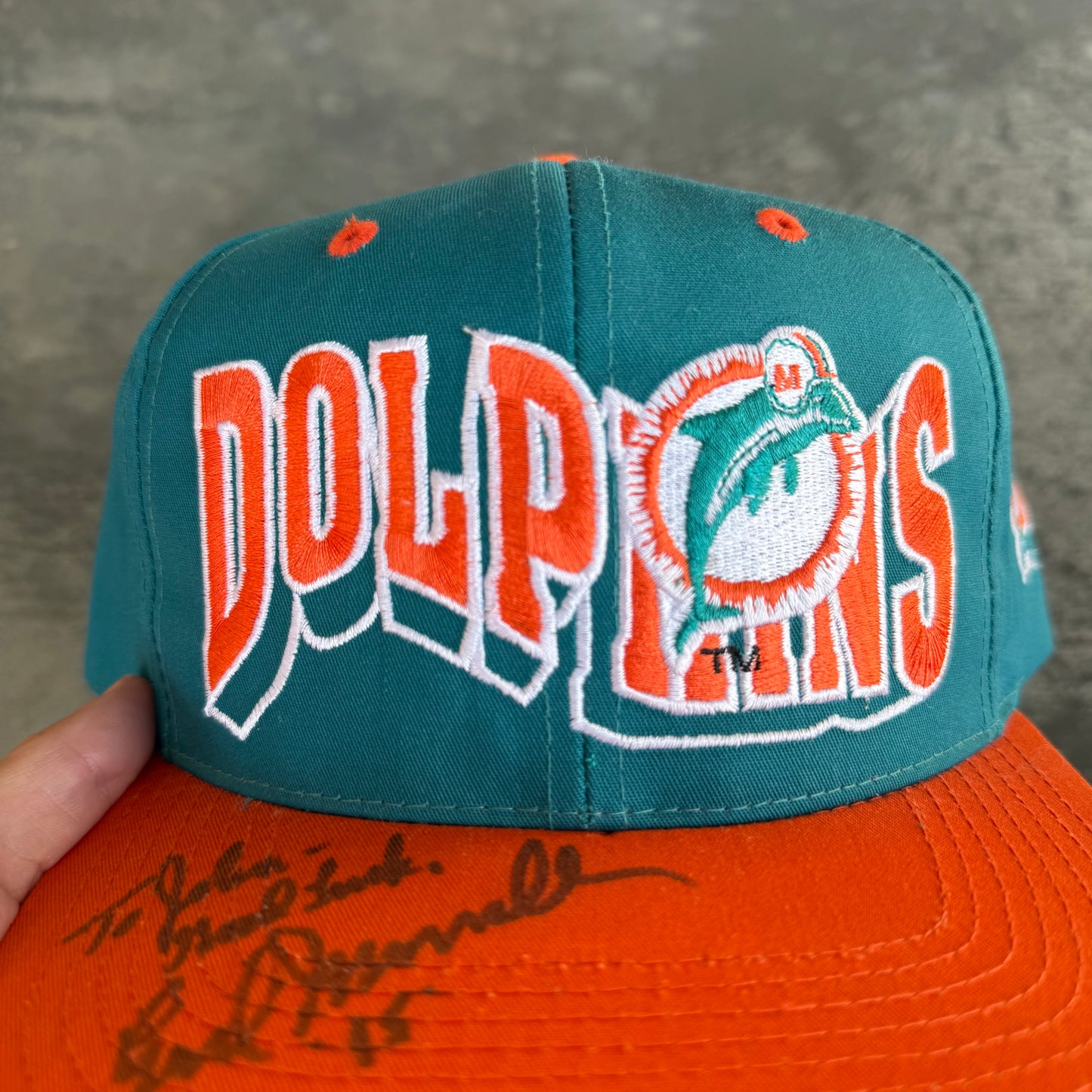 Dolphins Big Logo Signed Brim Hat