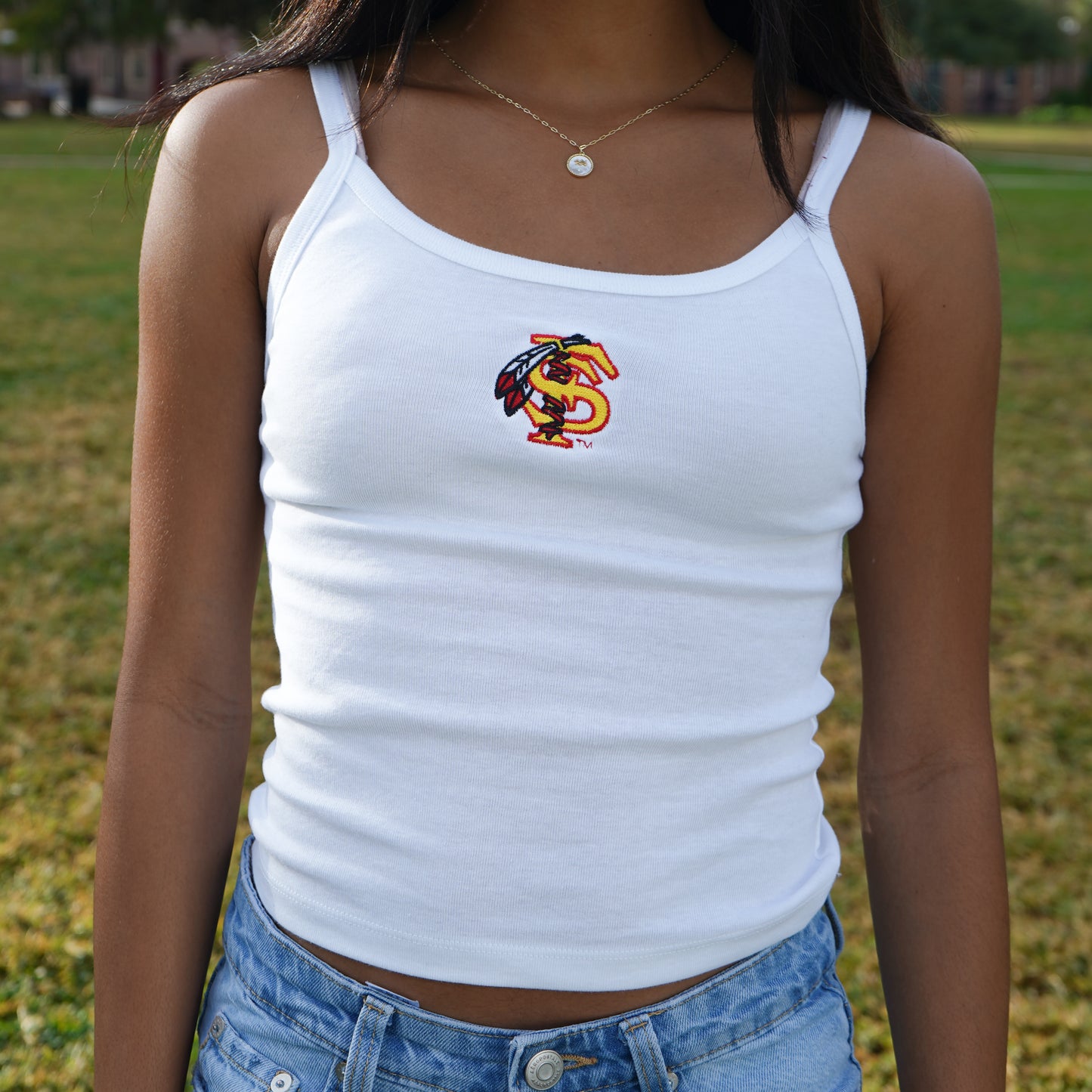 Florida State "FS" White Tank