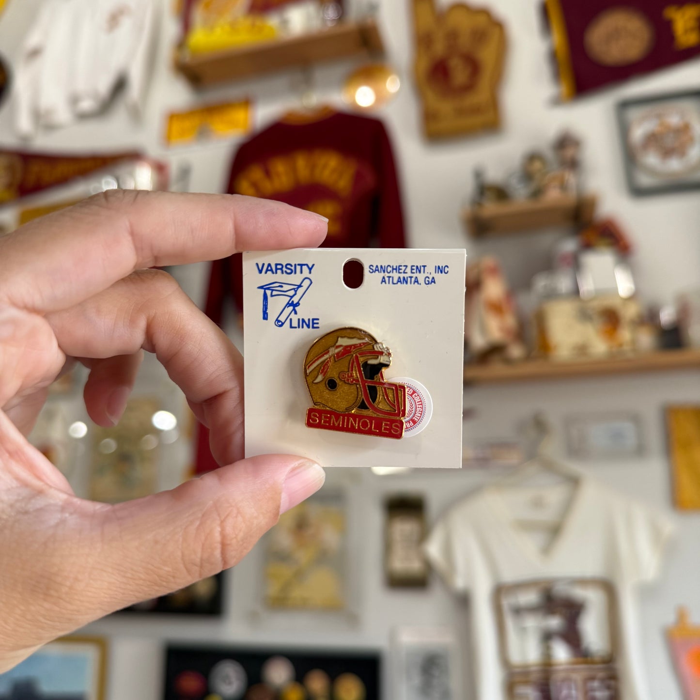 FSU Football Helmet Varsity Lines Pin