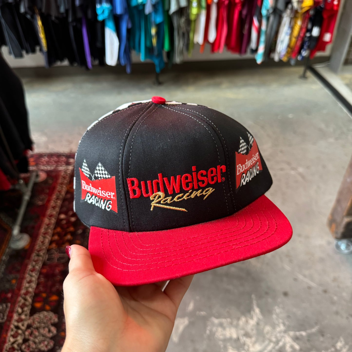 Budweiser Checkered Racing Hat Picked