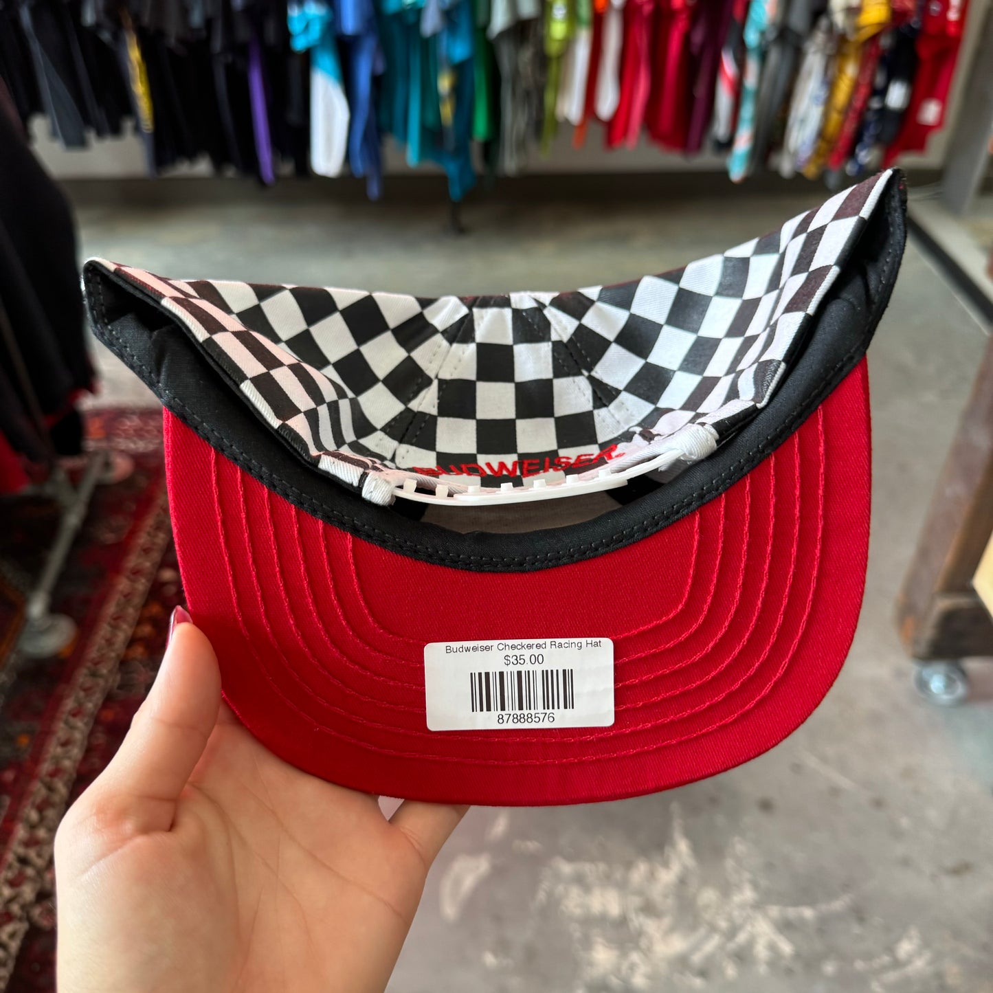 Budweiser Checkered Racing Hat