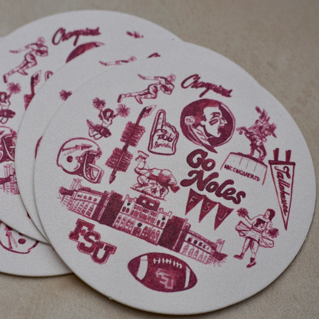 FSU Vintage Gameday Tailgate Coasters (AXN)