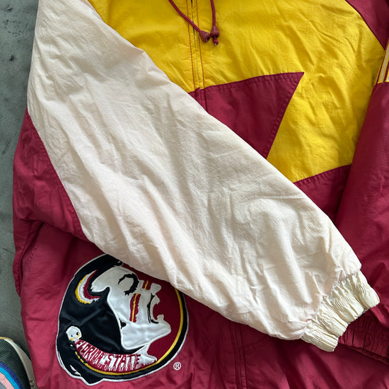 FSU Logo Athletic Shark Tooth Puffer Jacket