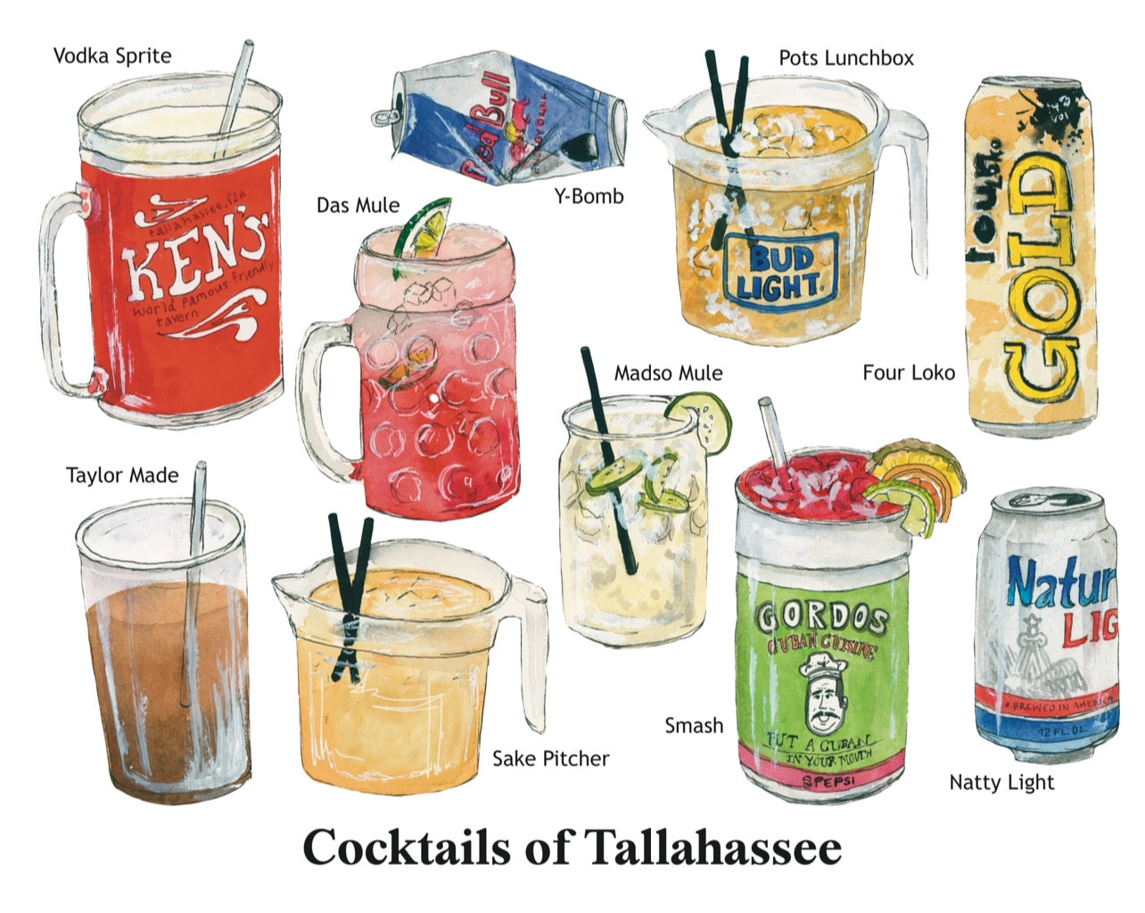Cocktails of Tallahassee Print (AXN)