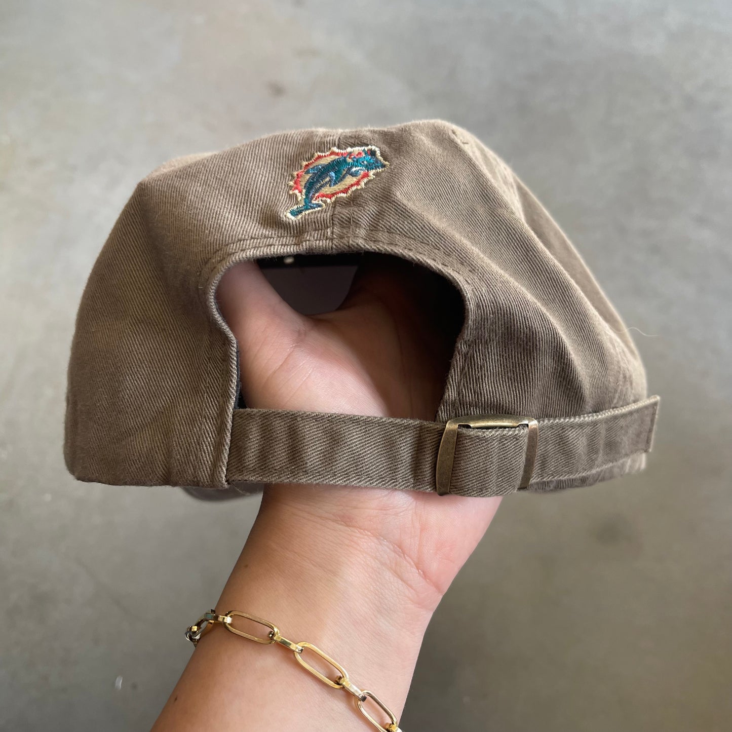 Miami Dolphins Embroidered Brown Dad Hat