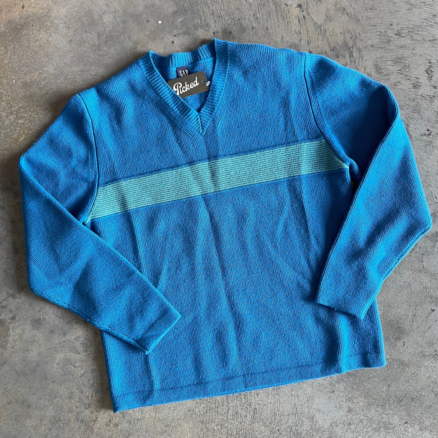 GAP Blue Colorblock Sweater