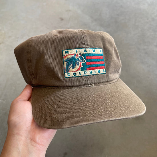Miami Dolphins Embroidered Brown Dad Hat