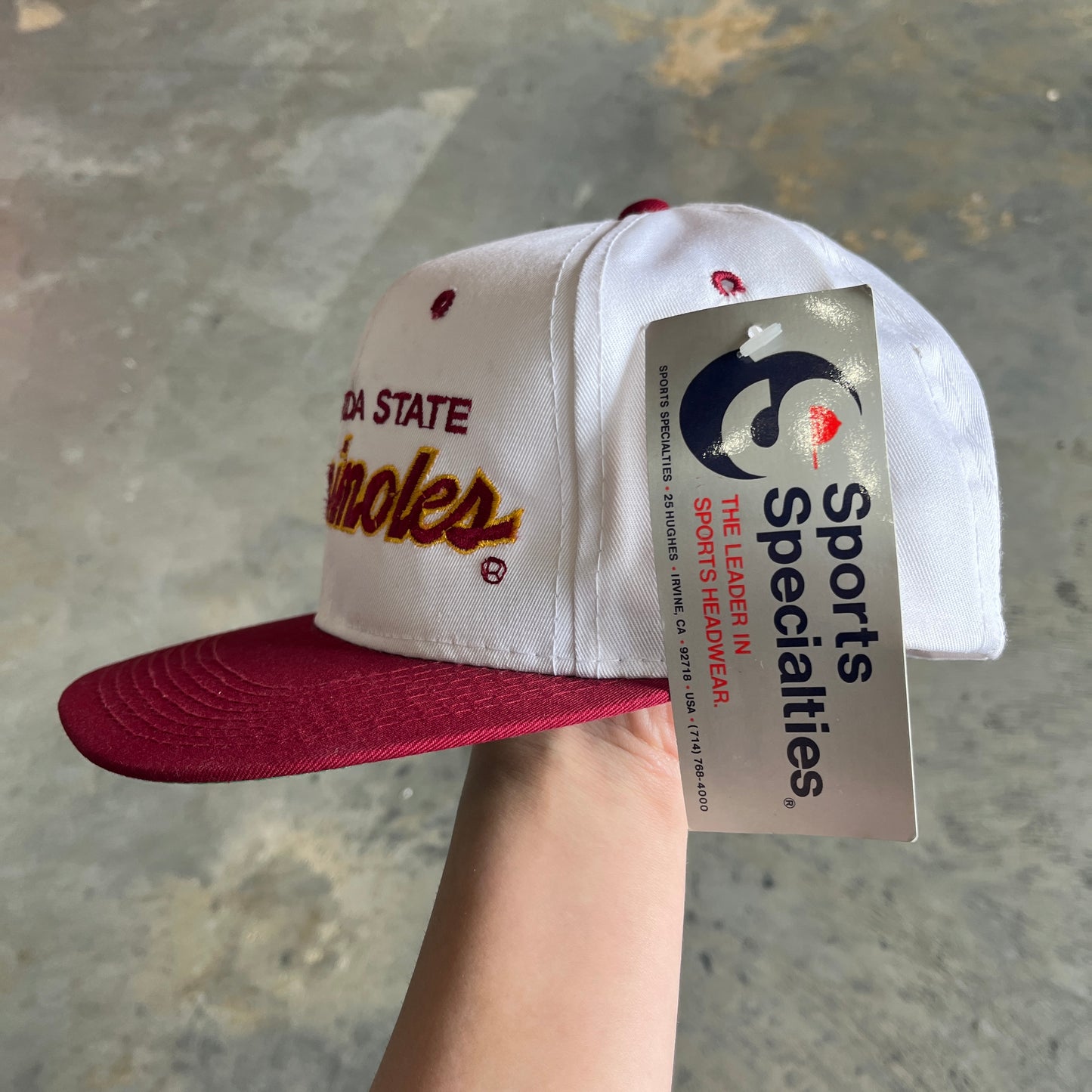 FSU Sports Specialties Double Line Script Hat (White Dome)