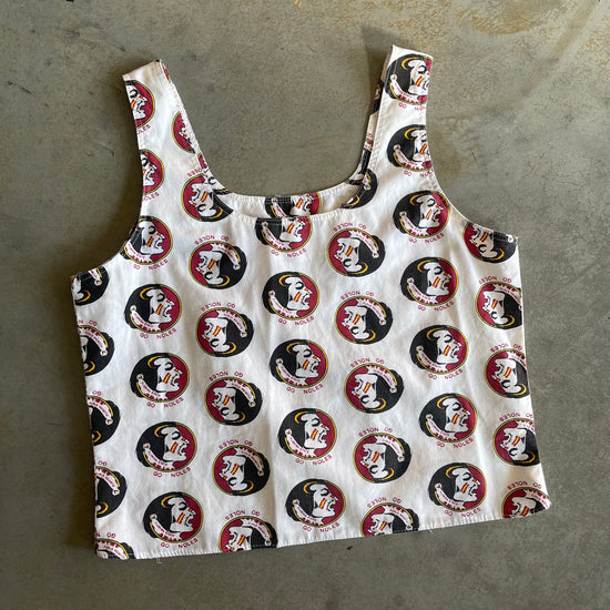 FSU White Seminole Heads Crop Tank