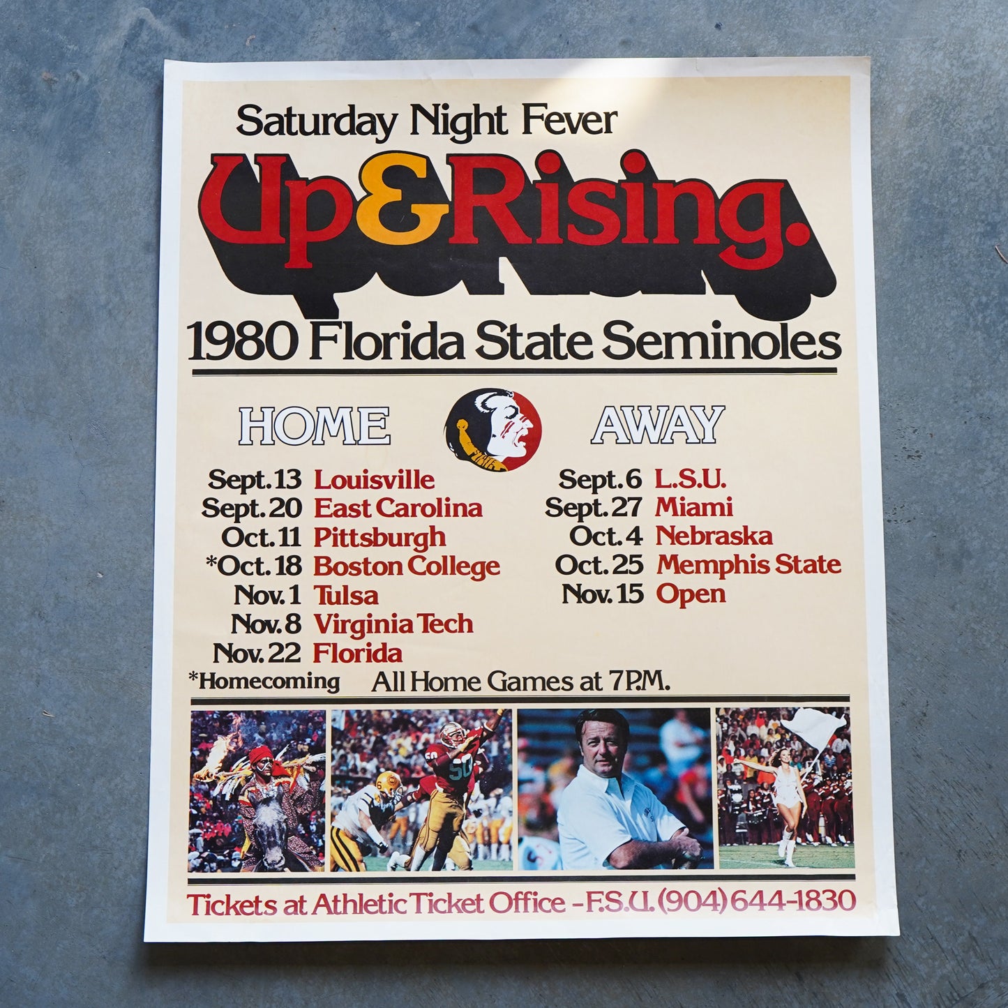 Up & Rising 1980 Florida State Seminoles Poster