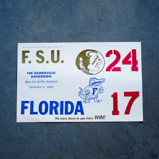 1989 FSU vs. UF Score Card