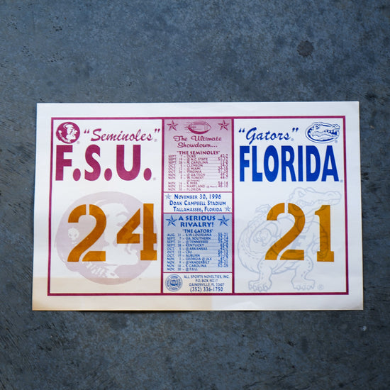 1996 FSU vs. UF Score Card