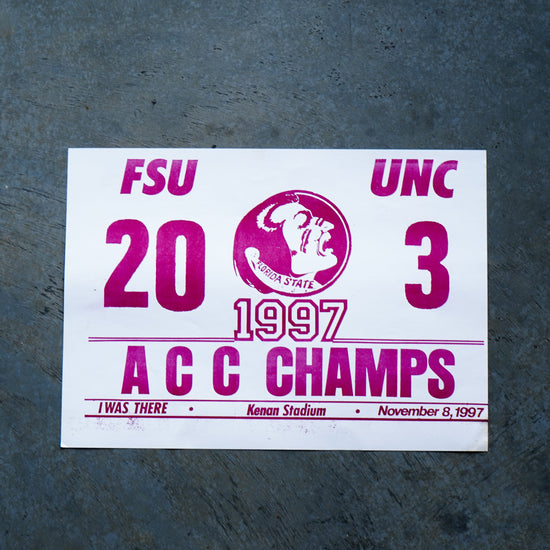 1997 FSU ACC Champs Score Card