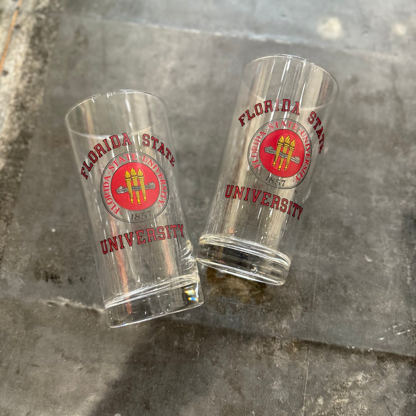 Set of 2 Florida State University Glasses